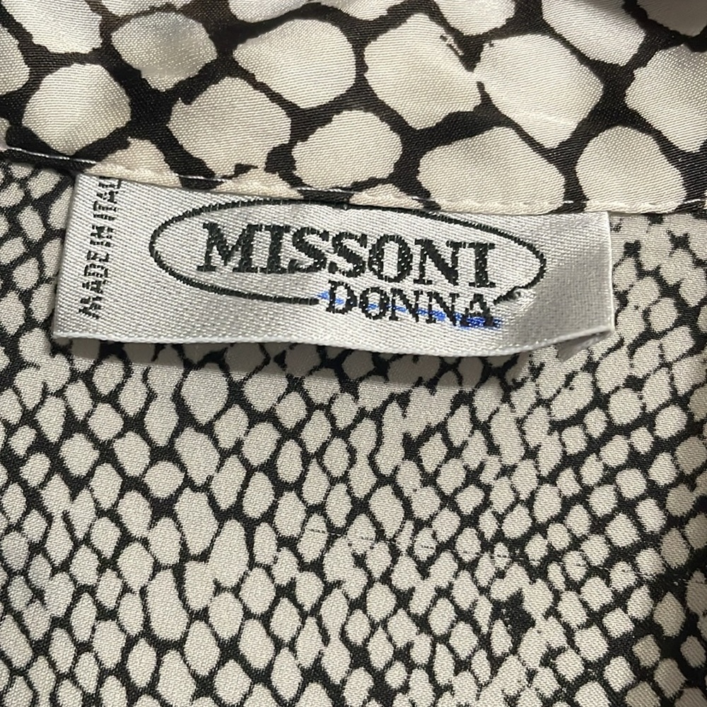 Vintage 80s Missoni Animal Print Long Sleeve Button Down Quiet Luxury Minimalist - Picture 4 of 6